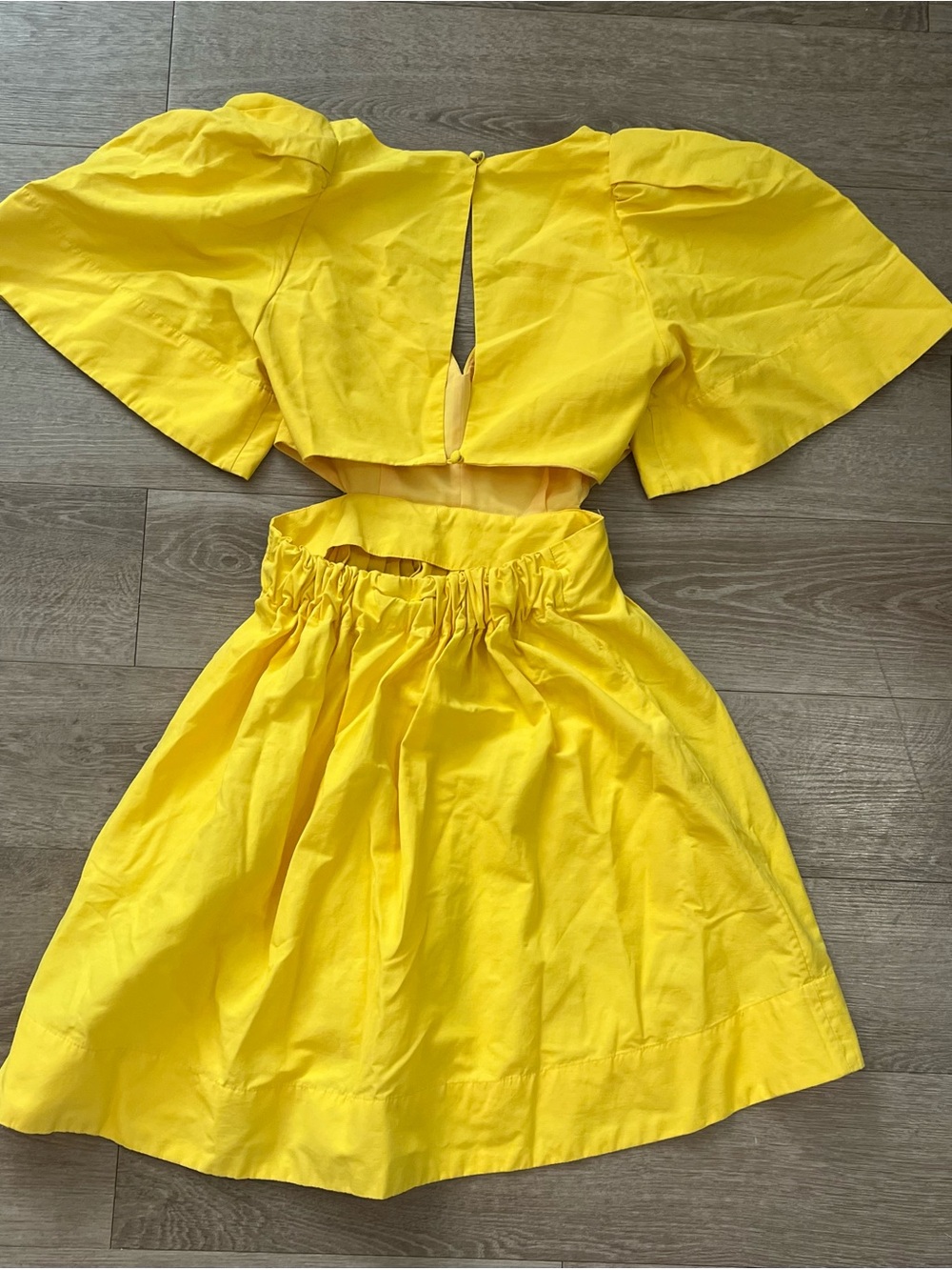 Banana Republic open back deep vneck puff sleeves Dress - size 0 - Picture 6 of 7